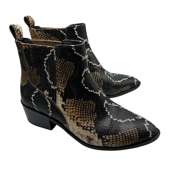 Crown Vintage Booties Womens 8.5 Tolana Animal Snakeskin Print Leather Western - Picture 1 of 10